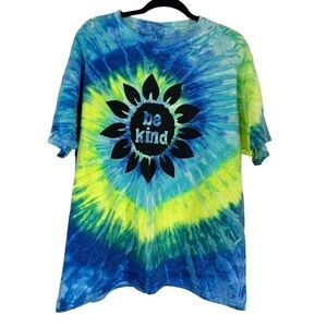 DESTINATIONS USA Be Kind Tie Dye Short Sleeve Pullover Crew Neck Shirt Mens XL